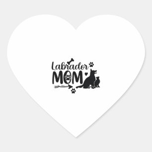 Sticker Cœur SVG Maman Labrador � Silhouette de Chien & Dessin