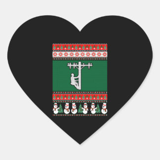Sticker Cœur Sweat de Noël Lineman Ugly