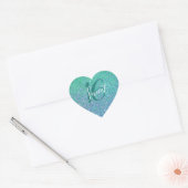 Sticker Cœur Sweet 16 Parties scintillant bleu turquoise Annive (Enveloppe)