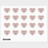 Sticker Cœur Sweet 16 Parties scintillant rose Ombre Merci Nom (Feuille)