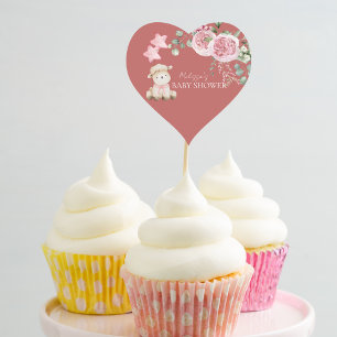 Sticker Cœur Sweet Little Lamb Pink Greenergie Cupcake Toppers