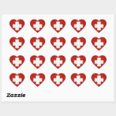 Sticker Cœur Swiss Flag (Feuille)
