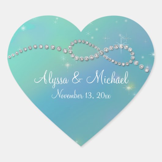 Sticker Cœur Symbole Aqua Infinity Signal Infinite Love Twinkan (Devant)