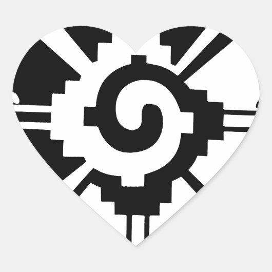 Sticker Cœur Symbole de la déité maya Hunab Ku (Devant)