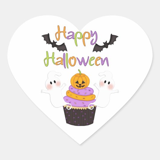 Sticker Cœur SYMBOLE Halloween Cupcake (Devant)