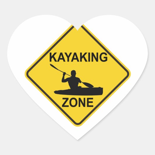 Sticker Cœur SYMBOLE ROUTIER DE Kayak (Devant)