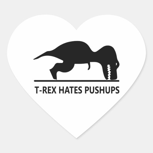 Sticker Cœur t-rex déteste pushups.ai (Devant)