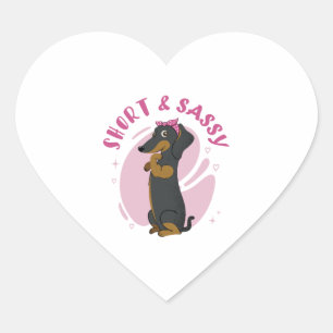 Sticker Cœur T-shirt classique court et sassy Dachshund