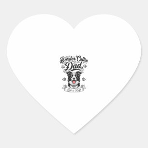 Sticker Cœur T-shirt de conception de papa Border Collie vintag