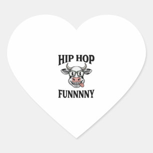 Sticker Cœur T-shirt design de gravure vintage de vache hip hop
