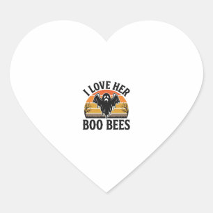 Sticker Cœur T-shirt drôle de Halloween vintage pun abeille fan