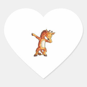 Sticker Cœur T-shirt Giraffe Dabbing Giraffes Dabe Dab Dance T