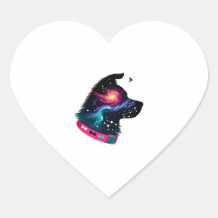 Sticker Cœur T-shirt graphique Galactic Pup