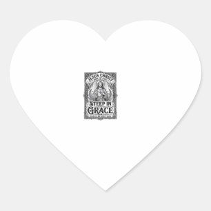 Sticker Cœur T-shirt graphique Jésus amateur de thé chrétien