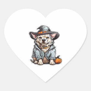 Sticker Cœur T-shirt Halloween Chien mignon
