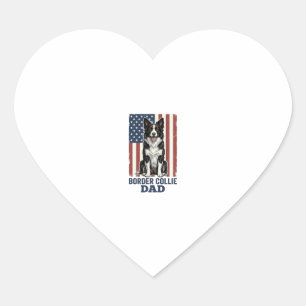 Sticker Cœur T-shirt pour chien vintage patriotique papa Border