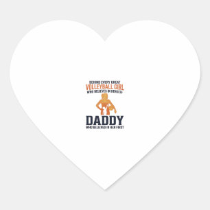 Sticker Cœur T-shirt vintage avec gravure Papa Fille de Volleyb