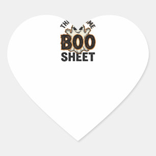Sticker Cœur T-shirt vintage Halloween drôle de fantôme Boo She