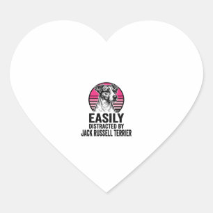 Sticker Cœur T-shirt vintage Jack Russell Terrier facilement di