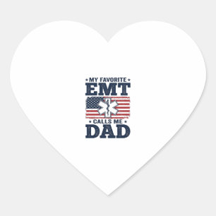 Sticker Cœur T-shirt vintage patriotique Mon EMT préféré m'appe