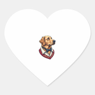 Sticker Cœur T-shirt vintage patriotique pour chien Retriever d