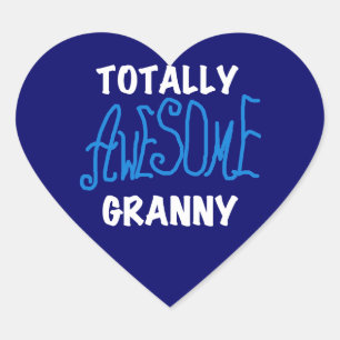 Sticker Cœur T-shirts et cadeaux bleu Granny absolument géniaux