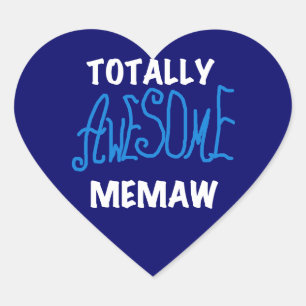 Sticker Cœur T-shirts et cadeaux bleu Memaw absolument géniaux