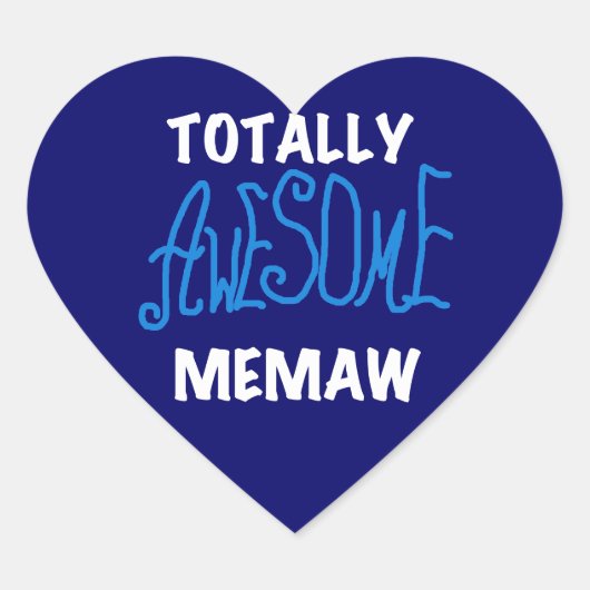 Sticker Cœur T-shirts et cadeaux bleu Memaw absolument géniaux (Devant)