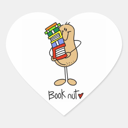 Sticker Cœur T-shirts et cadeaux Book Nut (Devant)
