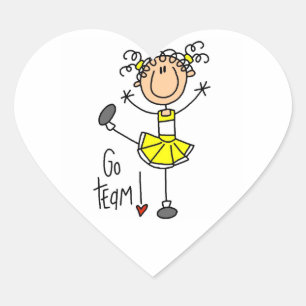 Sticker Cœur T-shirts et cadeaux de meneuse de jeu en bonhomme