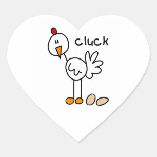 Sticker Cœur T-shirts et cadeaux de poulet en bonhomme allumett