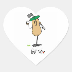 Sticker Cœur T-shirts et Cadeaux pour les Fous de Golf