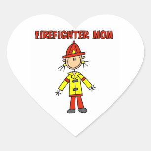 Sticker Cœur T-shirts et cadeaux pour maman pompier