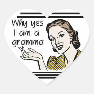 Sticker Cœur T-shirts et cadeaux Retro Gramma