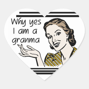 Sticker Cœur T-shirts et cadeaux Retro Granma