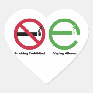 Sticker Cœur Tabagisme interdit. Vaping a laissé