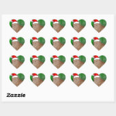 Sticker Cœur Tabby de Noël Orange Kitty Chat (Feuille)