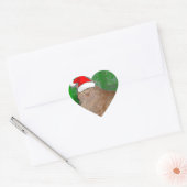 Sticker Cœur Tabby de Noël Orange Kitty Chat (Enveloppe)