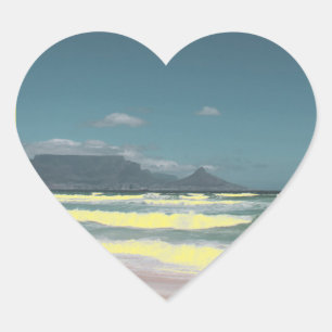 Sticker Cœur Table Mountain Océan Le Cap
