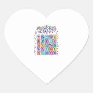 Sticker Cœur Table périodique licorne de magie Cadeau mignon te