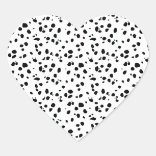 Sticker Cœur Taches dalmatiennes, copie dalmatienne, fourrure
