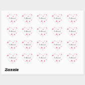 Sticker Cœur Taches rose, motif à pois, points, mariage (Feuille)