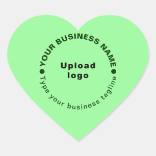 Sticker Cœur Tagline d'affaires sur l'autocollant de coeur vert