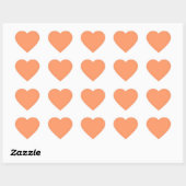 Sticker Cœur Tangérine atomique (couleur solide) (Feuille)