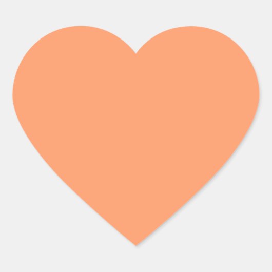 Sticker Cœur Tangérine atomique (couleur solide) (Devant)