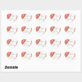 Sticker Cœur Tangerine Hot Pink (Feuille)