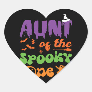 Sticker Cœur Tante De La Famille Éffrayante Un Halloween Corres