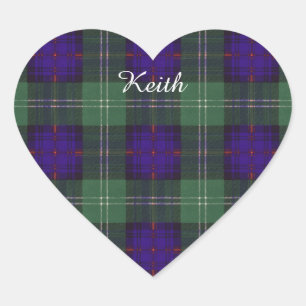 Sticker Cœur Tartan d'écossais de plaid de clan de Keith