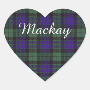 Sticker Cœur Tartan d'écossais de plaid de clan de Mackay