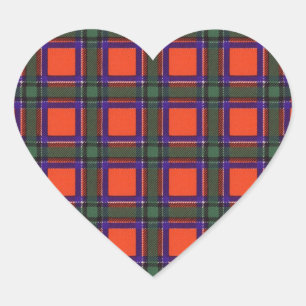 Sticker Cœur Tartan d'écossais de plaid de clan de Sinclair